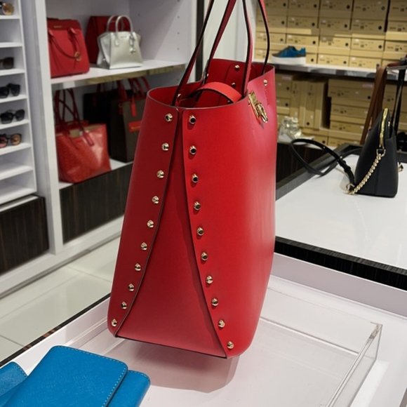 Michael Kors Manhattan Large Tote Leather Color Flame - Picture 5 of 16